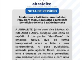 Produtores e Laticínios repudiam ataque da NotCo e reforçam benefícios do leite à saúde humana